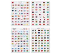 Gomas de banderas de 5 continentes 1,6 x 1,8 cm 214 p