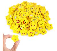 Gomas De Borrar Con Caritas Sonrientes, 100 Unidades, Pequeñas Y Divertidas Gomas De Borrar, Borrador De Lápiz, Forma De Estrella, Regalos De Clase Para Niños Ofrecidos Por Profesores