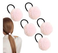 Gomas de para niñas,Diadema con pompones para niñas | Cuerda de de bola de piel colorida,Gomas de de bolas peludas elegantes, corbatas de moda para citas, escuelas