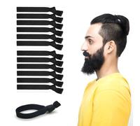 Gomas de Pelo, 12 Cabello Largo Gomas Pelo Negras con Piezas Elástico Pelo Gomas de Pelo Hombre de Nudo Ancho Sin Dañar las Trenzas de Cola de Caballo Rizadas y Densas