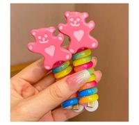 Gomas de Pelo Espiral 2 uds bandas de goma elásticas for niñas, lazos for el cabello con cable teléfono for niños, diademas en espiral, cuerda for, coleta, accesorios for(Bear)