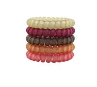 Gomas de Pelo Espiral 5 unids/set moda mate sólido cable de teléfono banda elástica for el cabello esmerilado cordón en espiral goma for for la cabeza(Color3.5)