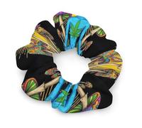 Gomas elásticas finas para el cabello con diseño de hongo alienígena, chakra del sol, yoga y meditación. Gomas elásticas sin marcas, ideales para peinados divertidos y únicos. Accesorios para rastas.