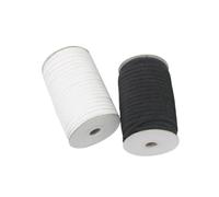 Gomas elasticas musculacion 180m/90m 3/5/6mm Cuerda for Bricolaje Bandas elásticas de Goma Planas for máscara Facial Ancho cordón elástico for Manualidades elástica Cinta Costura(Black,10mmX90m)