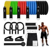Gomas Elasticas Musculacion, 8 Elasticos Fitness Musculacion con 5 Diferentes Niveles, 300 lbs Gomas Bandas Elasticas para Gimnasio en Casa Yoga