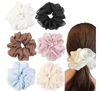 Gomas para el pelo de organza de gran tamaño, coleteros gigantes de gasa, gomas para el pelo grandes, para mujeres y niñas