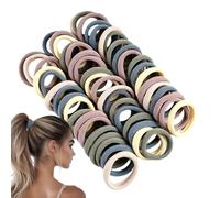 Gomas para el pelo sin ella, 100 unidades sin alta elasticidad, suaves costuras - Colas de caballo elásticas, para mujeres y niñas, cola de caballo, casa, viaje, trabajo, uso diario y citas