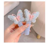 Gomas Pelo 2 uds bandas de goma elásticas for niñas, lazos for el cabello con cable teléfono for niños, diademas en espiral, cuerda for, coleta, accesorios for(Blue butterfly)