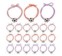 Gomas Pelo de Fútbol 30 Piezas de Resina para Niñas | Temática Deportiva, Acabado Liso y Estampados Brillantes, Uso en Gimnasio y Carrera, para Cabello Grueso