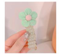 gomas pelo espiral 2 pares de línea telefónica trenzada for niños, lazo for el cabello, cuerda for el cabello, mariposa colorida, diadema con cola de caballo, cabello no dañino(Flowers Are Green)