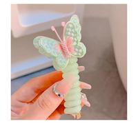 gomas pelo espiral 2 pares de línea telefónica trenzada for niños, lazo for el cabello, cuerda for el cabello, mariposa colorida, diadema con cola de caballo, cabello no dañino(Butterfly Green)