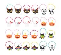 Gomas Pelo Halloween 24piezas PVC para Niños Fiestas | 24 Piezas, Estilo Mixto y Aspecto Bonito, Cómodas para Llevar, para Peinado Moño y Coleta Estilo Aleatorio