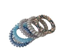 Gomas Pelo Mujer 5 unids/set de gomas for el pelo en espiral, lazos for cabello, Color degradado, estampado a cuadros, cordón for teléfono, banda elástica for, accesorios for(3)