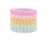 Gomas Pelo Mujer 5 unids/set moda mate sólido cable de teléfono banda elástica for el cabello esmerilado cordón en espiral goma for for la cabeza(Creambig)