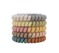 Gomas Pelo Mujer 5 unids/set moda mate sólido cable de teléfono banda elástica for el cabello esmerilado cordón en espiral goma for for la cabeza(Doublecolor1)