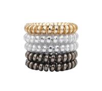 Gomas Pelo Mujer 5 unids/set moda mate sólido cable de teléfono banda elástica for el cabello esmerilado cordón en espiral goma for for la cabeza(Color4big)