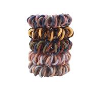 Gomas Pelo Niña 5 unids/set moda mate sólido cable de teléfono banda elástica for el cabello esmerilado cordón en espiral banda de goma for el cabello banda elástica for la cabeza(Twistdark)