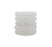 Gomas Pelo Niña 5 unids/set moda mate sólido cable de teléfono banda elástica for el cabello esmerilado cordón en espiral banda de goma for el cabello banda elástica for la cabeza(Pearlwhitemid)