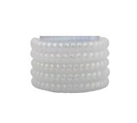 Gomas Pelo Niña 5 unids/set moda mate sólido cable de teléfono banda elástica for el cabello esmerilado cordón en espiral banda de goma for el cabello banda elástica for la cabeza(Pearlwhitesmall)