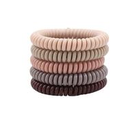 Gomas Pelo Niña 5 unids/set moda mate sólido cable de teléfono banda elástica for el cabello esmerilado cordón en espiral banda de goma for el cabello banda elástica for la cabeza(Color1thick5cm)