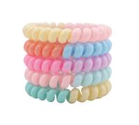 Gomas Pelo Niña 5 unids/set moda mate sólido cable de teléfono banda elástica for el cabello esmerilado cordón en espiral banda de goma for el cabello banda elástica for la cabeza(Doublecolor2)