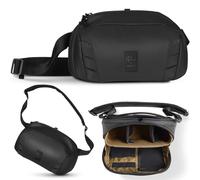 Gomatic Camera Sling Bag 8 L - Bolsa Bandolera para Cámara DSLR o Mirrorless, Acceso Rápido, Resistente al Agua, Correa Estabilizadora, Gadget Fotográfico Compacto - Negro