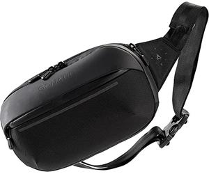 Gomatic Navigator Premium Everyday Sling Bag 1 L - Bolso Bandolera Antirrobo Resistente al Agua, Organizador Tech con RFID, Pasa-Cables, Compartimento Tablet 11″ y Pochette EDC - Negro