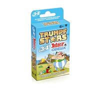 Gomazing TRUMPFSTARS - Juego de cartas 3 en 1 de Astérix & Obelix, cuarteto de triunfo negro, 50 cartas Mega Pack - Juego de cartas Asterix a partir de 6 años - para 2 o más jugadores - Embalaje sin