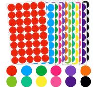 Gomets Colores Surtidos 12 Colores 20mm Pegatinas Redondas Adhesivos, 1440 Piezas Stickers Codificación Etiquetas Adhesivas para Calendarios Oficina Escuela -36 Hojas