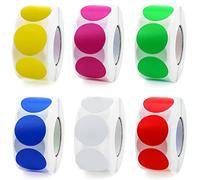 Gomets De Colores Surtidos Pegatinas Redondas 25mm Pegatinas Circulos Colores Autoadhesivas 3000 Pcs Pegatina Redonda para Oficina Escolares Libros Frascos Precios (500 Piezas/Rollo)