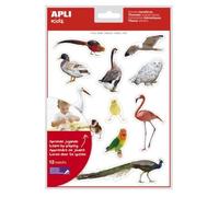 Gomets Temáticos Realistas Aves 12 hojas Apli 17631