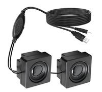 GOMETY 1 par de mini altavoces para ordenador de sobremesa, entrada TRS de 3,5 mm con control de volumen, compatible con USB, estéreo, diseño oculto, para PC, portátil, teléfono, tableta, 1,2 m