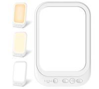 GOMETY 10.000 lux Lámpara de luminoterapia con 4 temporizadores, 3 temperaturas de color, lámpara LED imitando la luz del día, soporte plegable.