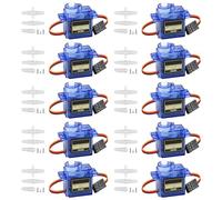 GOMETY 10 unidades 9G Micro Servo Motor, Micro Motor Servo para RC Robot Brazo Helicóptero Coche Modelos de Vehículo Control con Cable Mini Servos Arduino Project