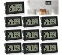 GOMETY 10 unidades Mini Termómetro Digital Higrómetro Interior LCD Termómetro Higrómetro Interior Interior Humómetro Interior Termómetro de Habitación Termómetro Celsius (°C) para Salón Oficina (10)