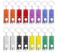 GOMETY 16 linternas LED llaveros para niños, mini linterna LED, linterna para niños, llavero LED, linterna LED mini cuadrada LED llavero luz