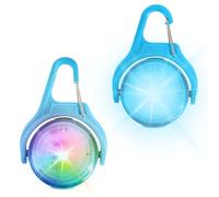 GOMETY 2 luces LED recargables para perros, 4 modos, collar de perro, luz de seguridad RGB, resistente al agua, IPX8, resistente al agua, para paseos nocturnos, arnés de perro, iluminación (azul)