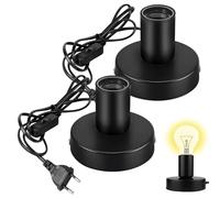 GOMETY 2 portalámparas E27 con interruptor, portalámparas E27, casquillo E27 con cable de alimentación de 1,8 m, interruptor de cable para bricolaje, lámpara colgante colgante, lámpara de escritorio