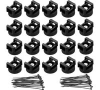 GOMETY 20 soportes magnéticos para cables, soporte para cables con bridas magnéticas, base magnética, soporte para cables de alambre negro, magnético para organización de cables para coche, oficina