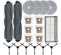 GOMETY 21 accesorios para robot aspirador Dreame X10/S10 Plus/L10S Ultra/W10S Pro Heat, con 6 bolsas para el polvo, 2 cepillos principales, 6 cepillos laterales negros, 2 filtros, 4 toallitas, 1