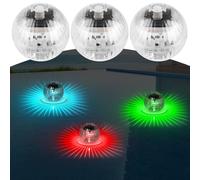 GOMETY 3 luces solares flotantes para piscinas, luces flotantes, IP65, iluminación solar para estanque, jardín, fuentes y parques acuáticos, 7 colores