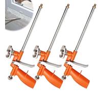 GOMETY: 3 Piezas Pistola De Espuma De Metal Completo, Pistola Dosificadora Precisa Con Mango De Plástico Ergonómico, Para Profesionales Y Aficionados Para Sellar Y Rellenar (Naranja)