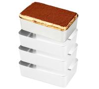 GOMETY 4 bandejas de horno de acero inoxidable, 33 x 15 x 6,5 cm, rectangulares, para tartas, panes, tostadas, lasaña, aptas para lavavajillas