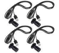 GOMETY 4 focos LED pequeños, focos de pantalla LED, pequeños focos de aluminio con cabeza de luz giratoria, pequeños focos empotrables, foco ajustable para porche, vitrinas, armarios de joyas