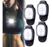GOMETY 4 lámparas LED con clip para exteriores, linterna frontal LED con 3 modos de luz, recargable por USB, luces LED nocturnas, pequeñas linternas, luz de seguridad para senderismo, camping, correr,
