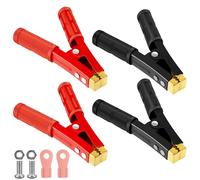 GOMETY 4 piezas de pinzas de cocodrilo grandes de 16 cm, 1000 A, pinzas de cocodrilo para batería de coche, cables de arranque, pinzas para batería de coche de cobre puro con revestimiento aislante
