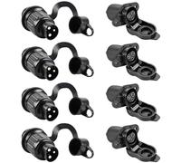 GOMETY 4 unidades de 3 polos para tractor enchufe y enchufe de 12 V, resistente al agua según DIN 9680, conector de 3 polos y enchufe de 3 polos para tractor, camión, coche, caravana, maquinaria