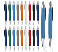 GOMETY 50 unidades de bolígrafos ergonómicos, juego de bolígrafos premium, zona de agarre antideslizante, fácil de escribir, para oficina y hogar, bolígrafo azul, multicolor, carcasa de color