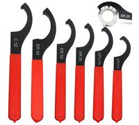 GOMETY 6 llaves de gancho articuladas C, llave de rosca C con mango antideslizante, llaves de tensor de empuje, juego de llaves ajustables, herramienta de ajuste