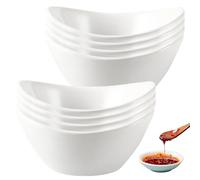 GOMETY 8 cuencos para salsa de soja, color blanco, 8,6 x 3,9 cm, pequeños cuencos para salsas, juego de cuencos para salsas, mini cuencos para salsas, mini cuencos de sushi, juego para salsa